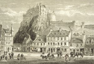 Kasteel en Grassmarket, Edinburgh ca. 1880, uit 